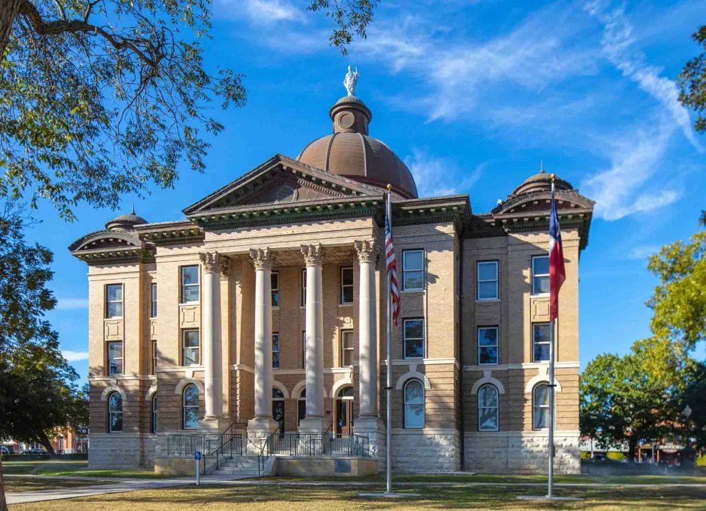 The Hays County Historic Courthouse, in San Marcos, Texas