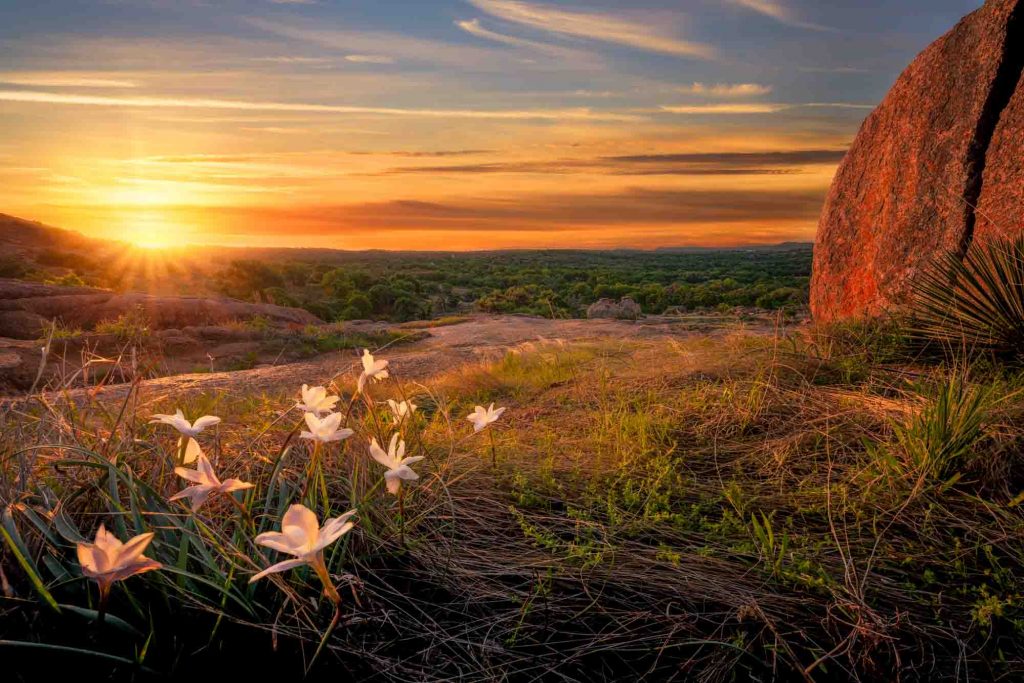 Sunrise on Enchanted Rock in Texas