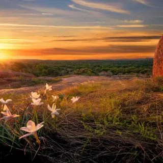 Sunrise on Enchanted Rock in Texas