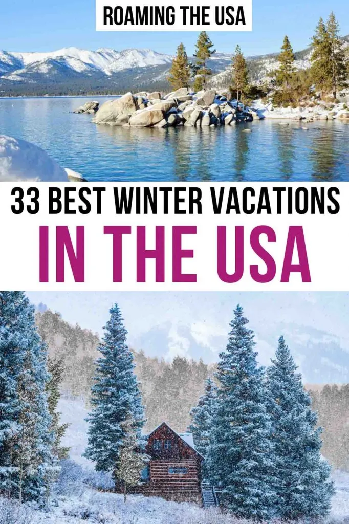Best Winter Vacations in the USA Pinterest Graphic