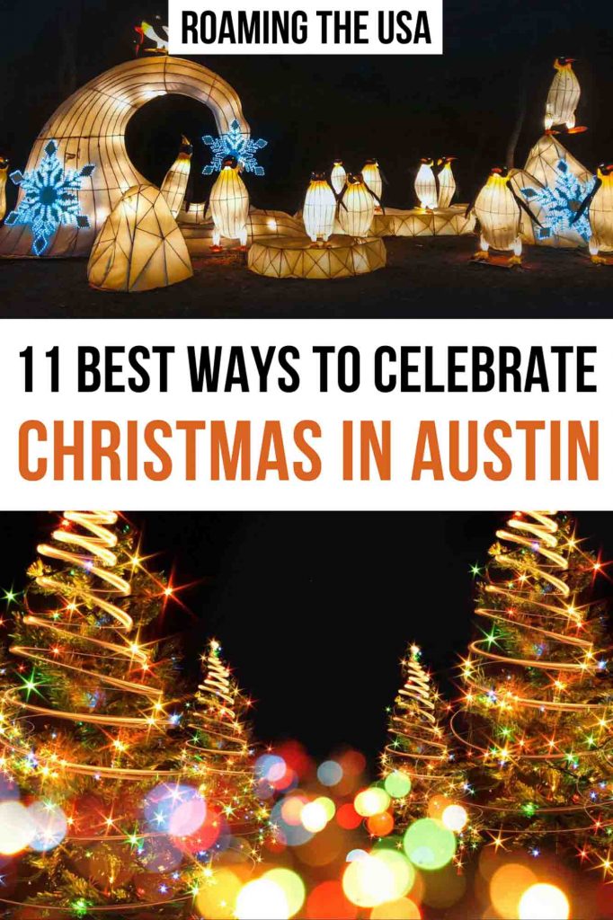 Best ways to celebrate Christmas in Austin Pinterest graphic