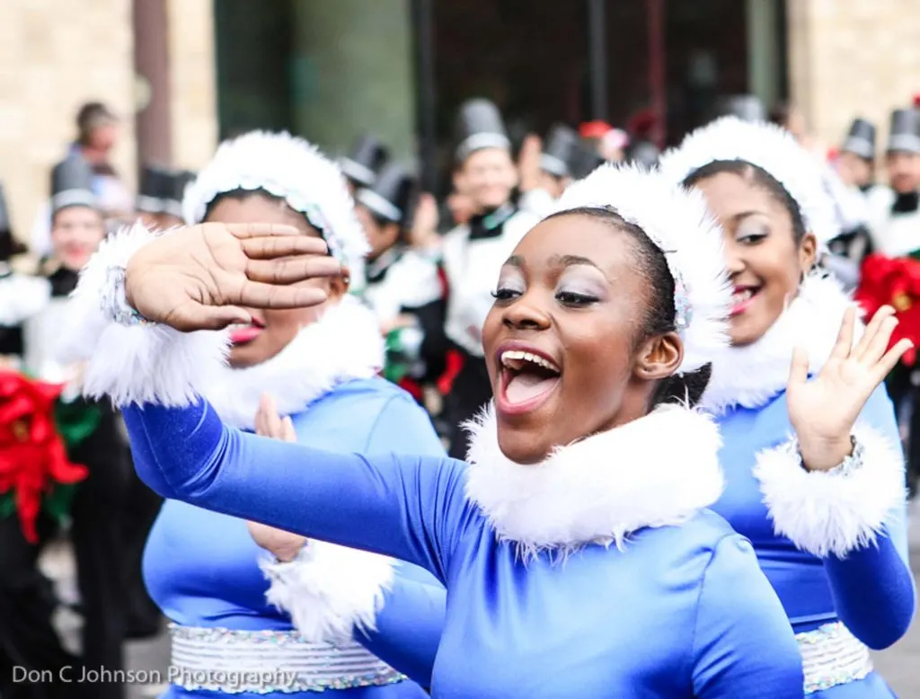 Hitting the City’s Biggest Party at the Dallas Holiday Parade is one of the cool things to do at Christmas in Dallas