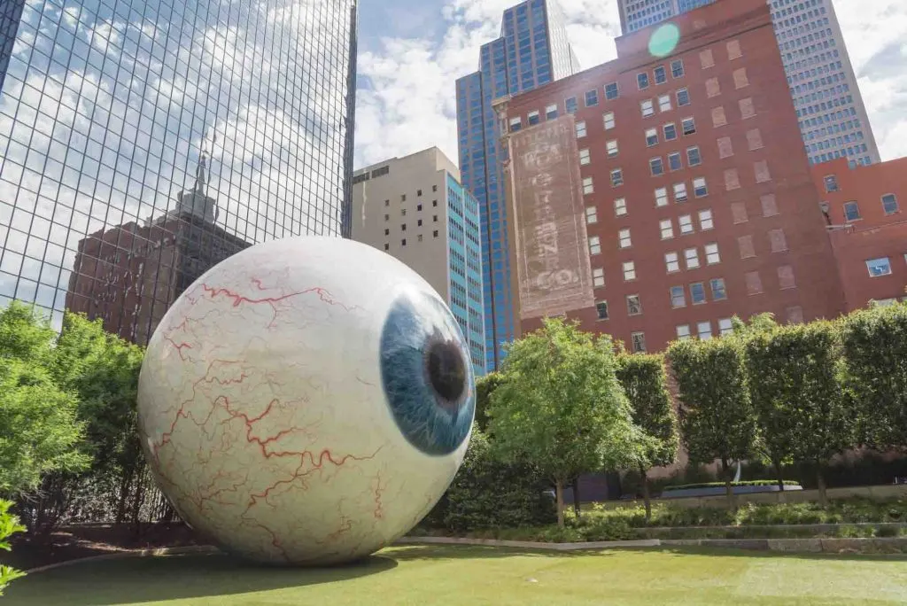 Visiting the Giant Eyeball is one of the things to add to your weekend in Dallas itinerary