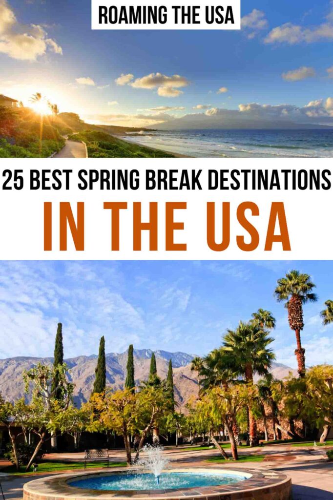 Best Spring Break Destinations in The US Pinterest Graphic