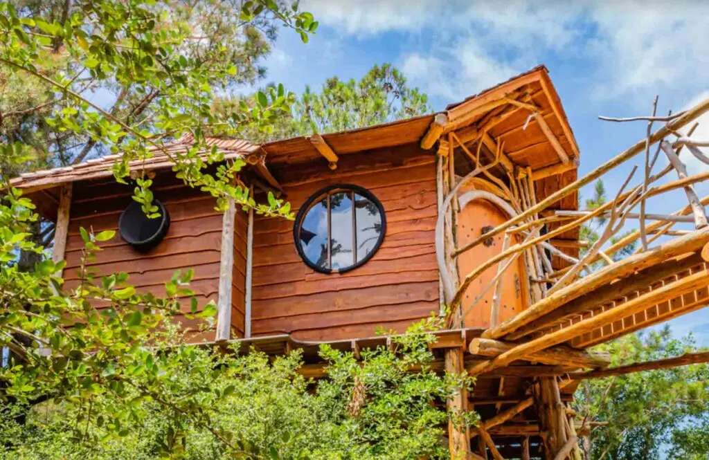 Hobbit’s Nest Treehouse in the Shire at Lost Pines  is one of the best treehouse rentals in Texas