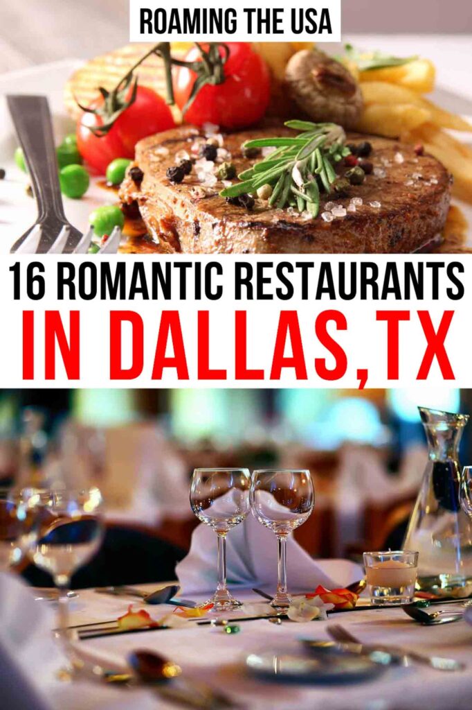 Most Romantic Restaurants in Dallas Pinterest graphic