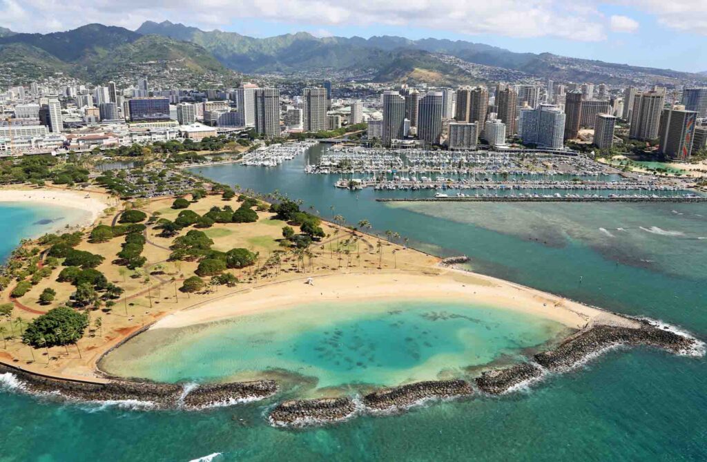  Ala Moana Beach is a perfect stop for an Oahu scenic drive