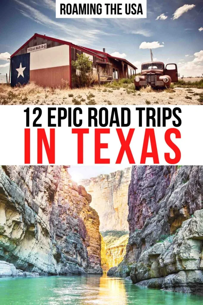 Road trips in Texas Pinterest graphic