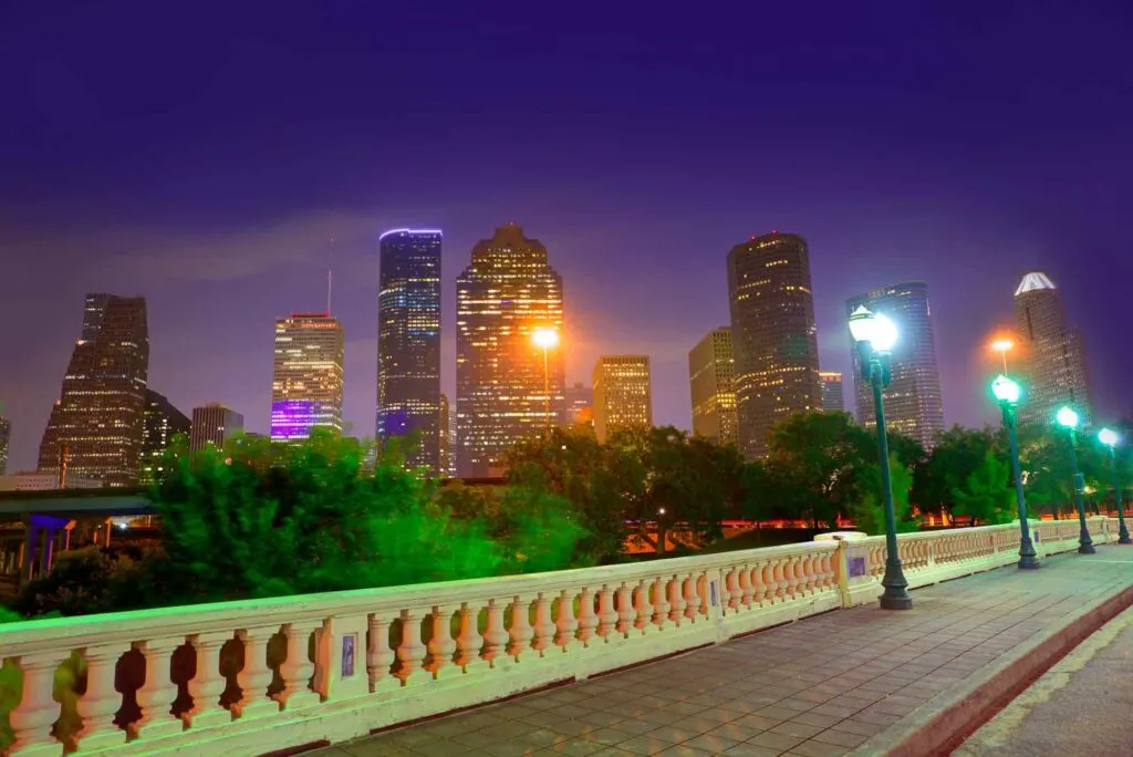 Catching a sunset at Sabine Street Bridge is one of the things to do on a weekend in Houston