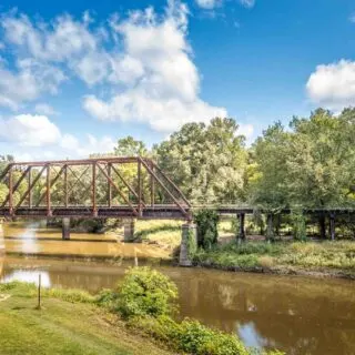 Watching a light show at Howe Truss Bridge is one of the fun things to do in Jefferson, TX