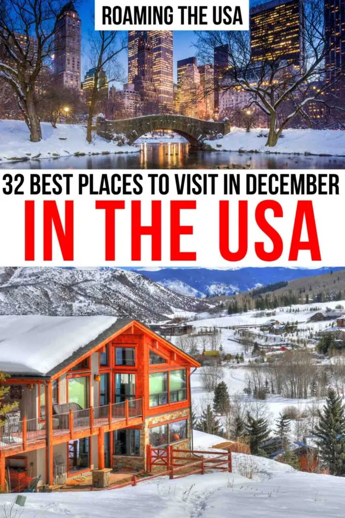 Best Places to Visit in December in the USA, Pinterest Graphic