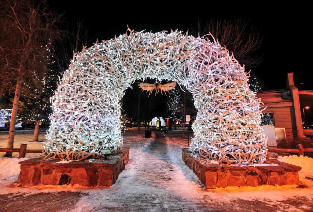 Jackson Hole is one of the best places to visit during Christmas in the USA