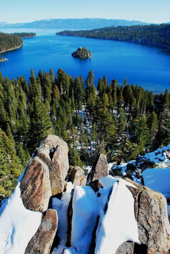 Lake Tahoe is one of the best places to visit in December in the USA