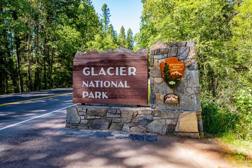 Glacier National Park sign