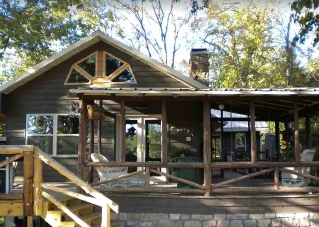 This Lake Cabin on the Bluff  is one of the cozy cabins in Arkansas