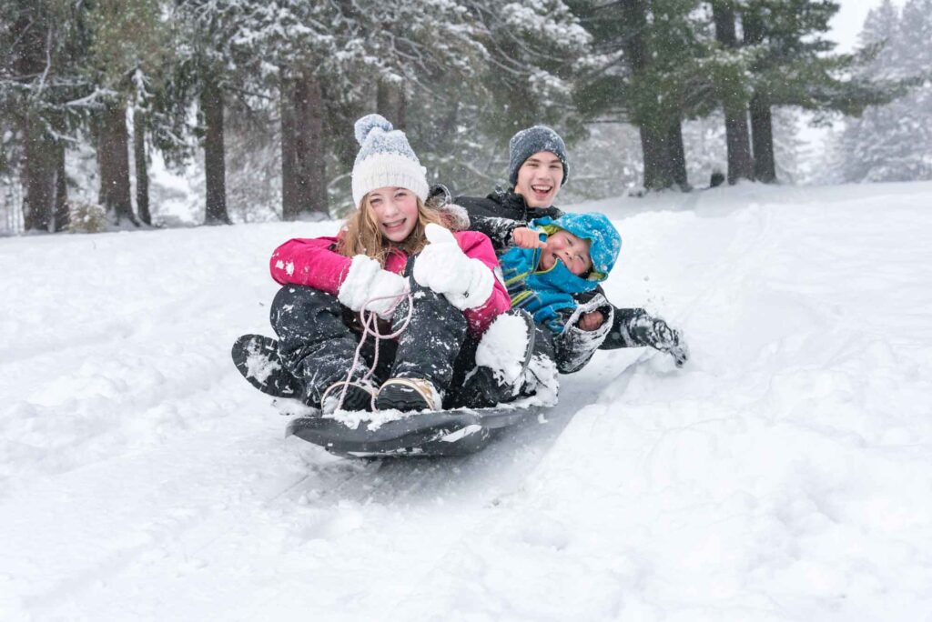 Tobogganing is one of the fun things to do in winter in Maine