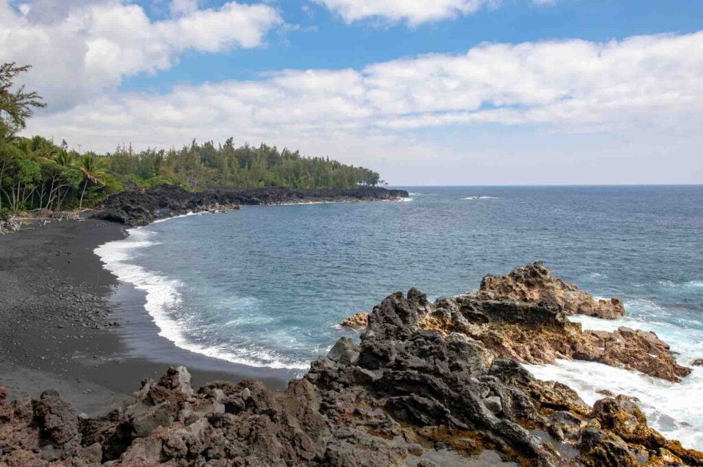 Going nude at Kehena Black Sand Beach is one of the best things to do on Big Island, Hawaii