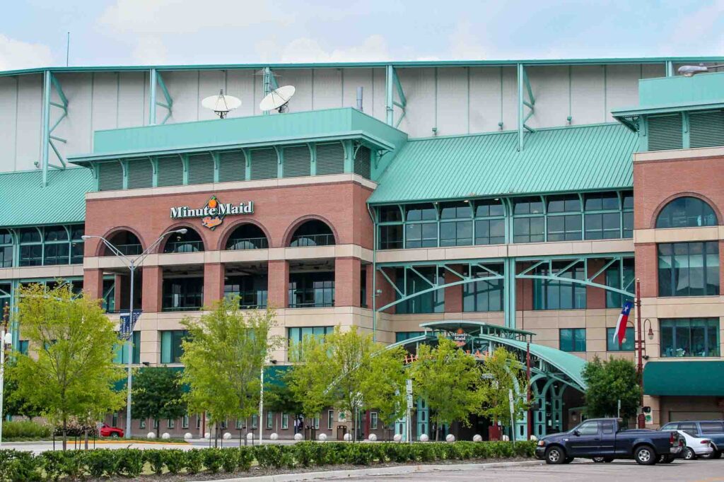 Watching a ball game at Minute Maid Park is one of the cool date ideas in Houston