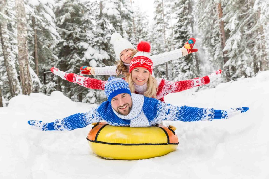 Snow tubing is one of the festive ways to celebrate Christmas in Atlanta