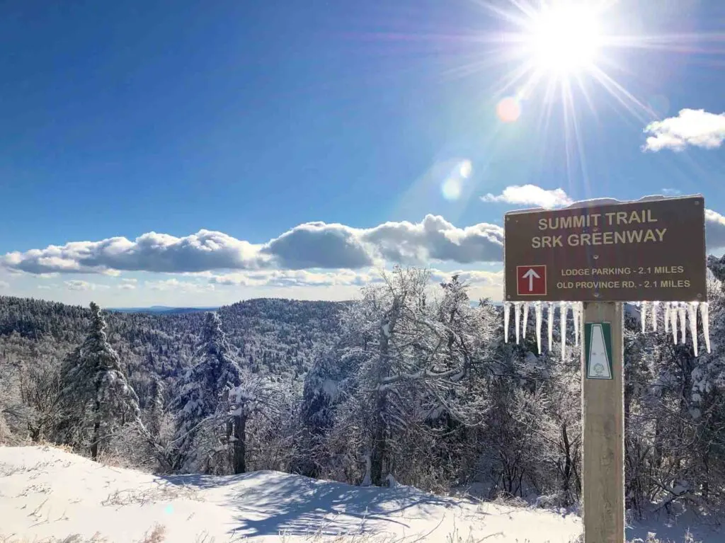 Hiking for incredible views is one of the fun things to do in New Hampshire in winter