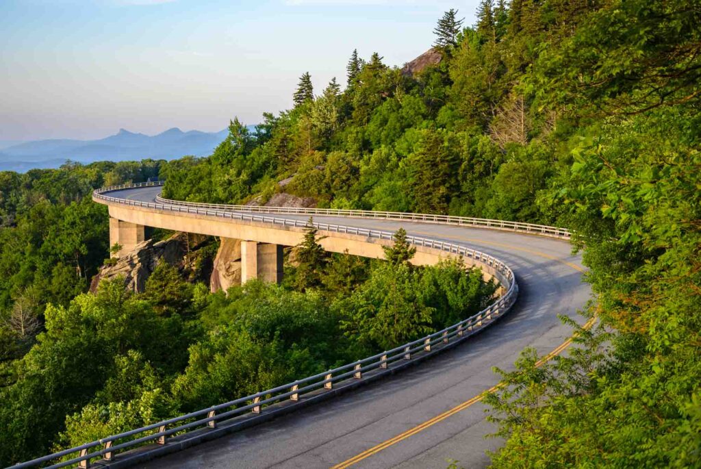 Blue Ridge Parkway is one of the best places to visit in June in the USA