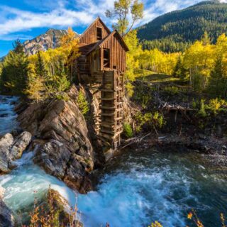 Crystal Mill, a wooden Powerhouse located on Crystal River, Colorado
