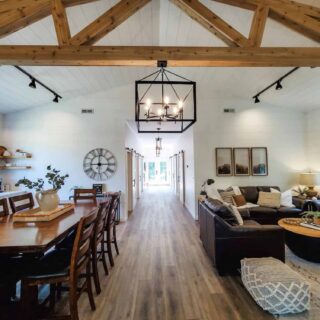 Luxurious barndominium cottage interior of a Hocking hills cabin rental