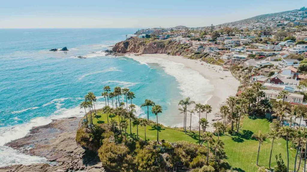 Aerial view of Laguna Beach in California