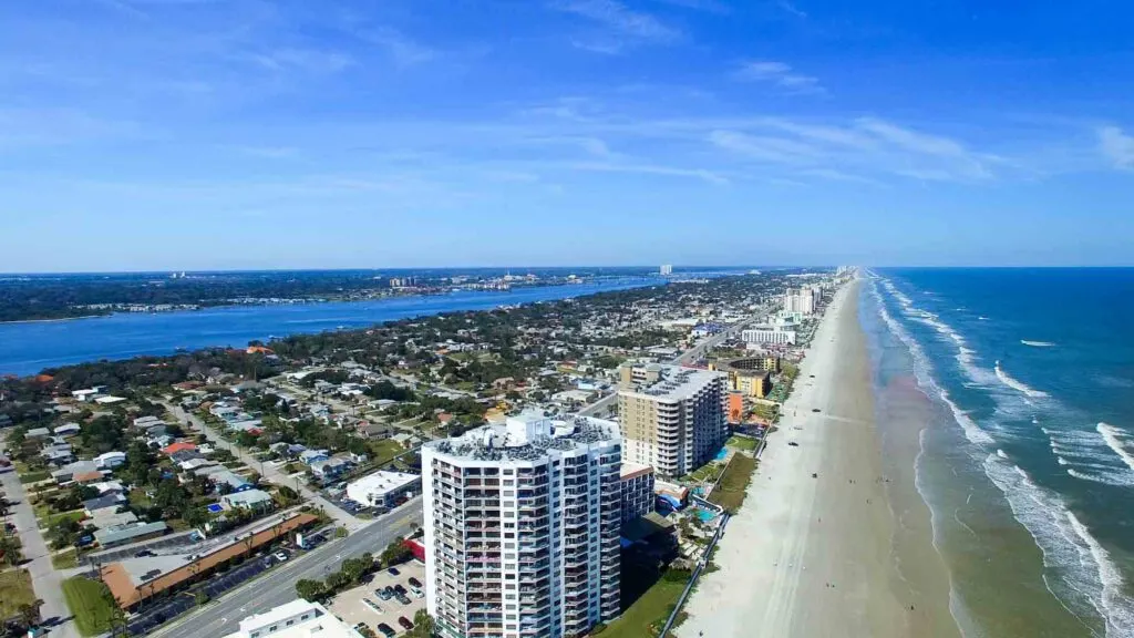 Long Stretch of Sand of Daytona Beach in Florida