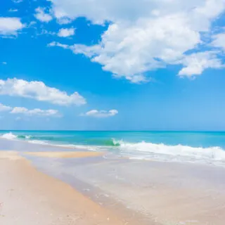 The clean and beautiful Melbourne beach in Florida