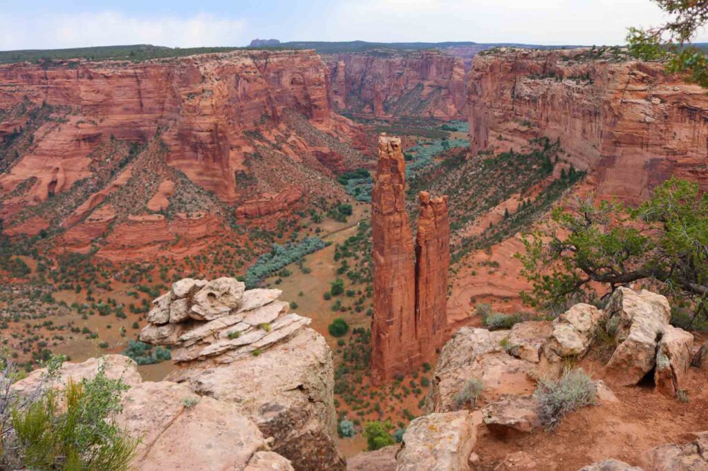The famous Spider Rock in Canyon De Chelly National Monument