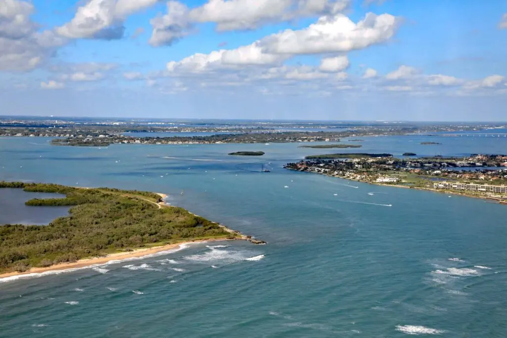 View of St. Lucie Inlet Preserve State Park from above