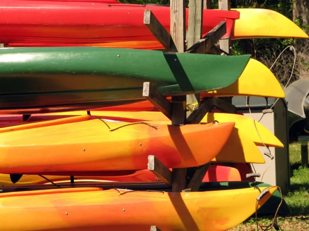 Canoes for rent in De Leon Springs State Park in Florida