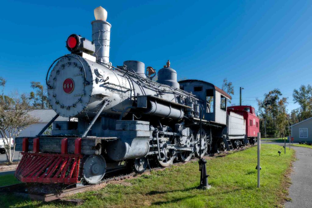 An old steam locomotive at Blountstown in Florida