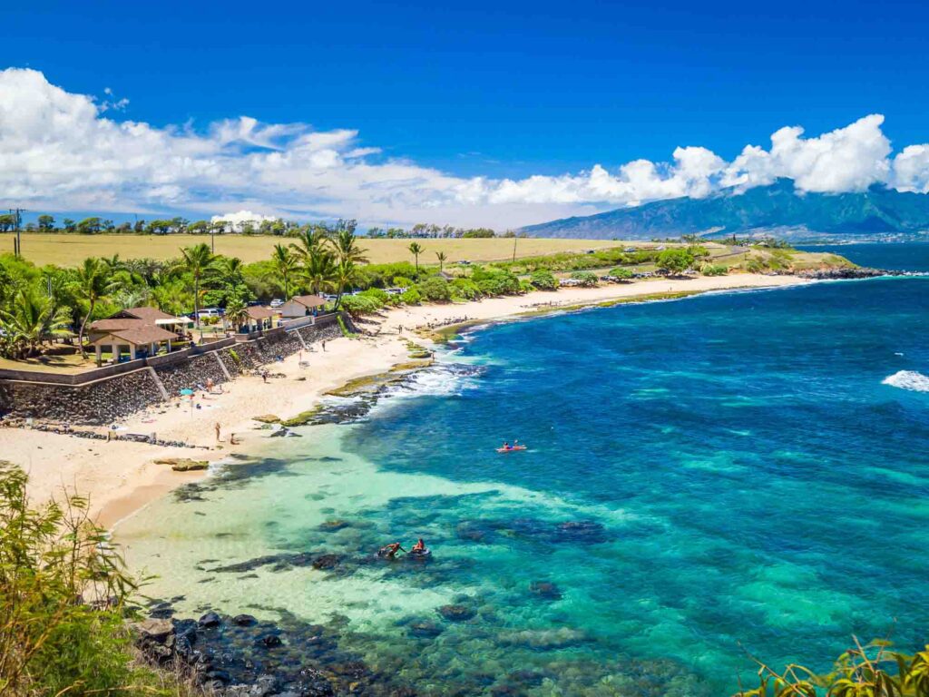 Scenic Ho'okipa Beach in Maui in Hawaii