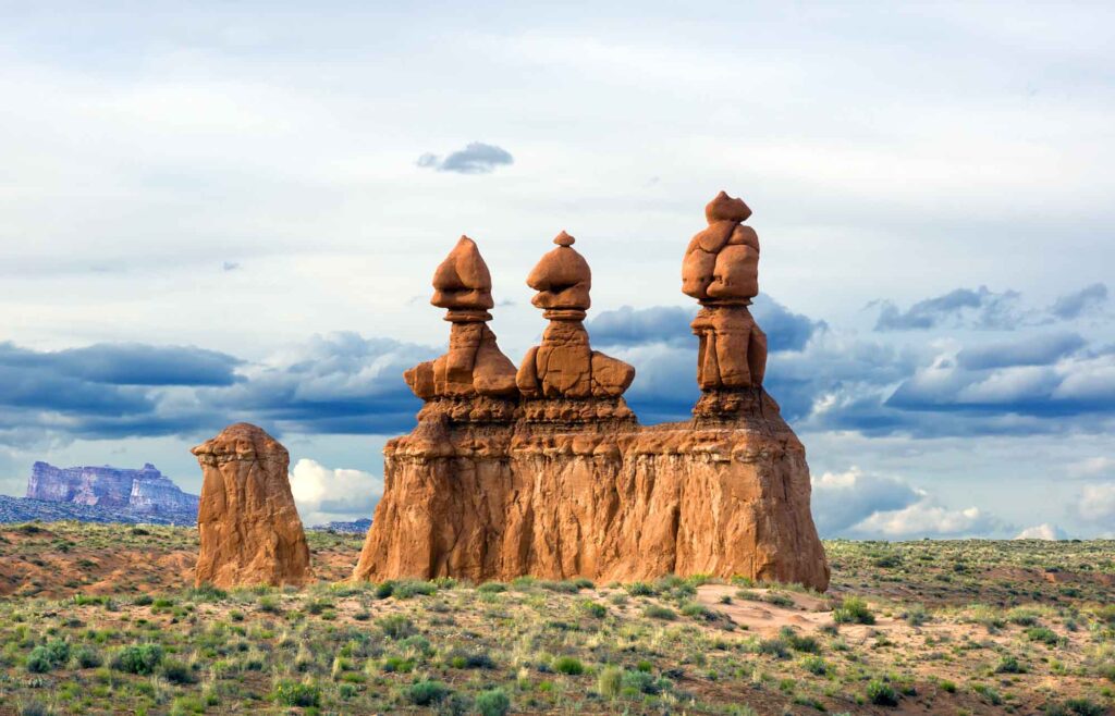 Rock formations near the entrance of Goblin Valley State Park