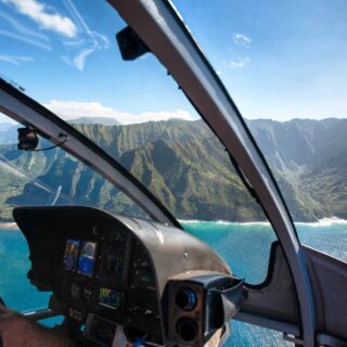 Helicopter tour of the Hawaiian coast