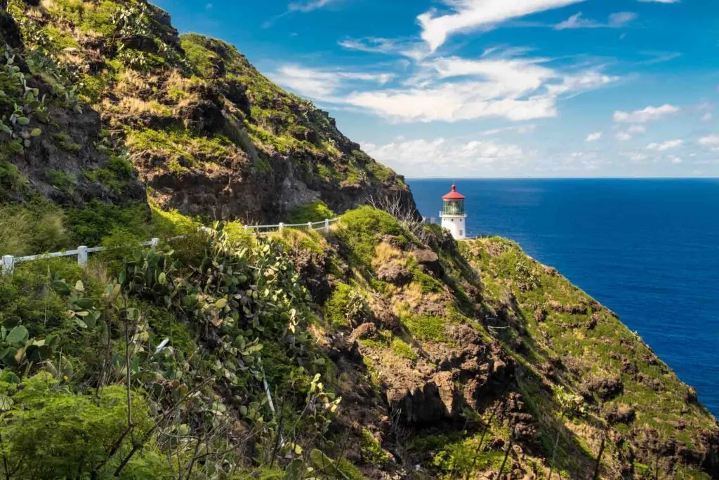 Scenic Makapu’u Point Lighthouse in Oahu in Hawaii
