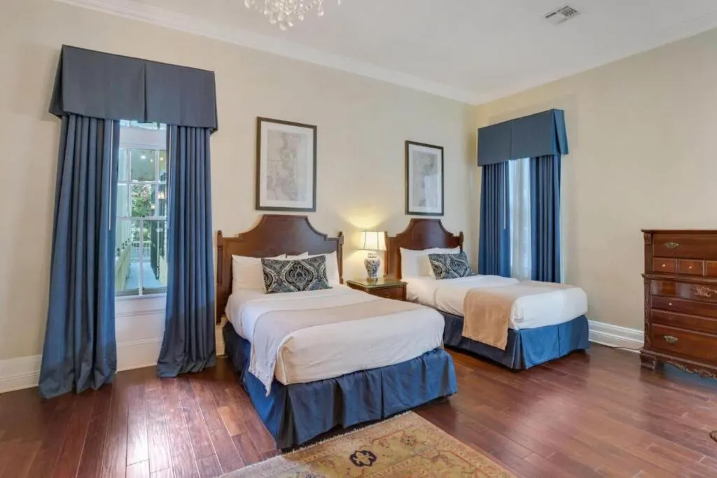 Twin-bed room in the historic Andrew Jackson Hotel in New Orleans