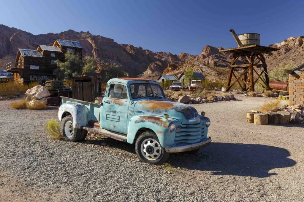 Abondoned cars in Nelson Ghost Town, Nevada