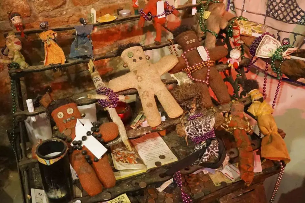 Old voodoo artifacts in Voodoo Museum in New Orleans