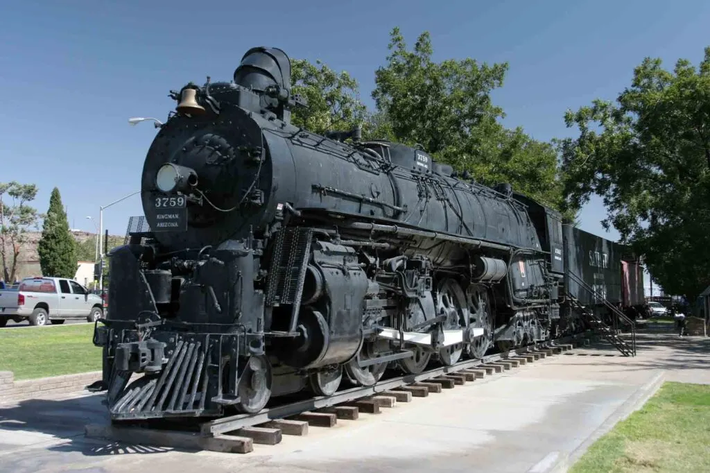 Old Steam locomotive on display in Kingman Railroad Museum