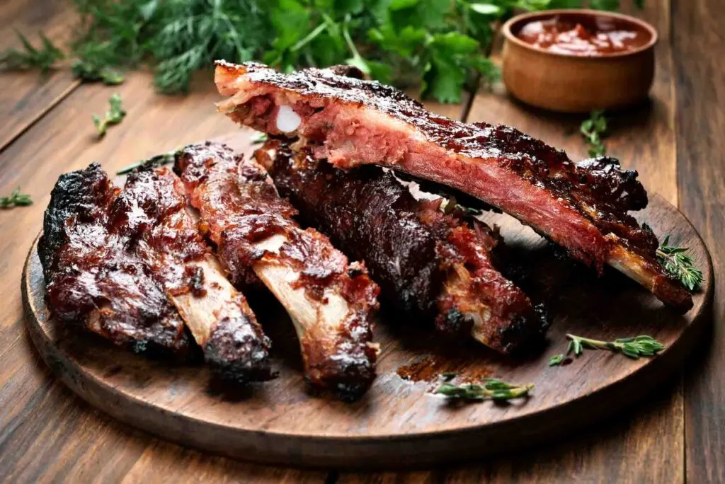 Juicy pork barbecue ribs