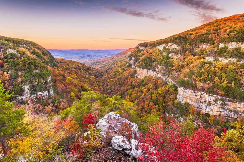 the scenic Cloudland Canyon State Park during fall in Georgia