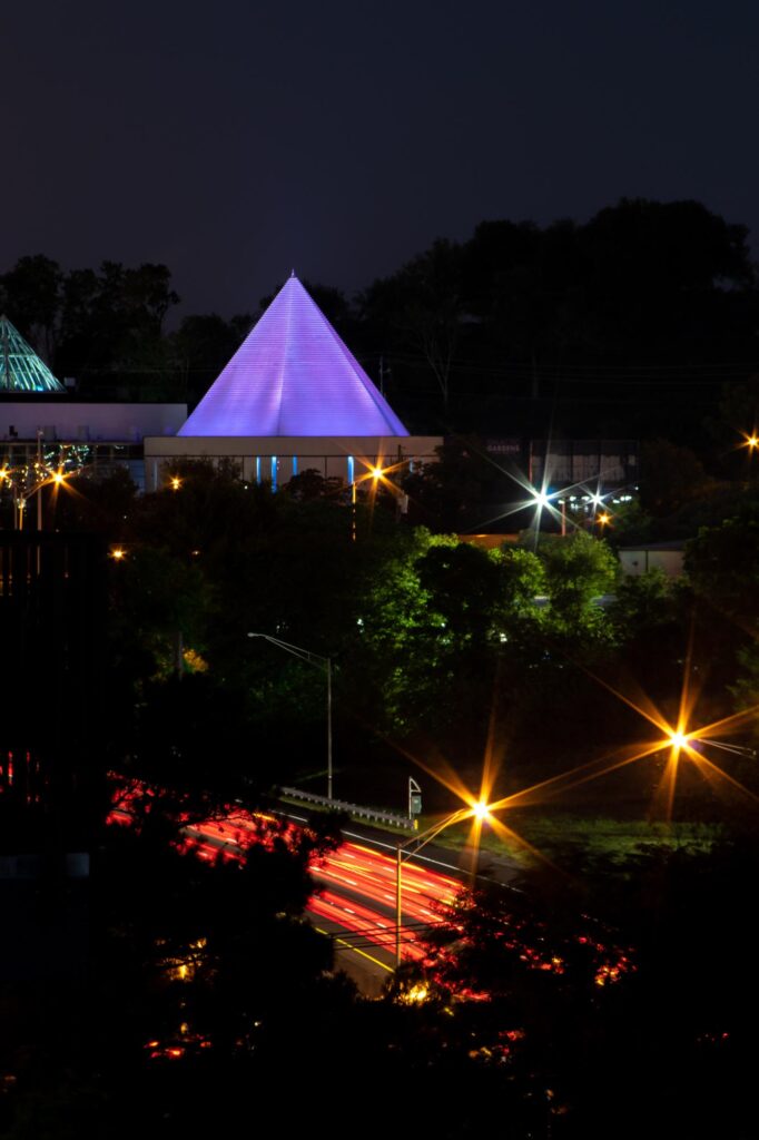 Glowing pyramid at the Adventure Science Center in Nashville, Tennessee