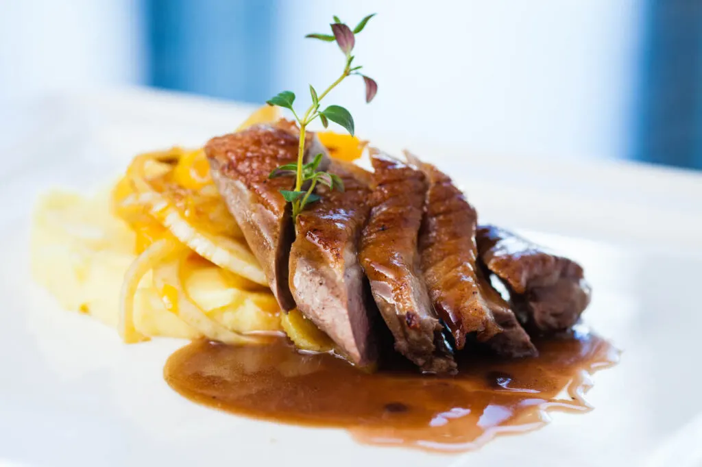 Mouth-watering roasted duck breast