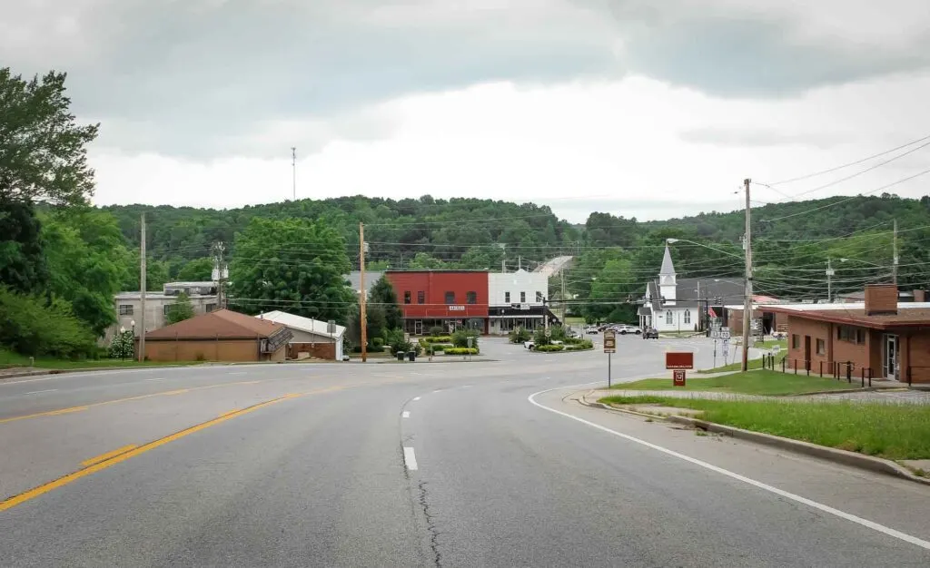 The old mountain town of Waverly, Tn