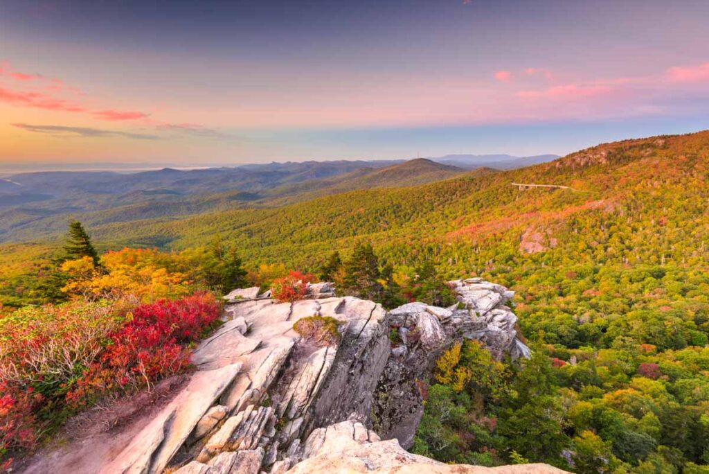 Beautiful landscape of Blue Ridge Mountains