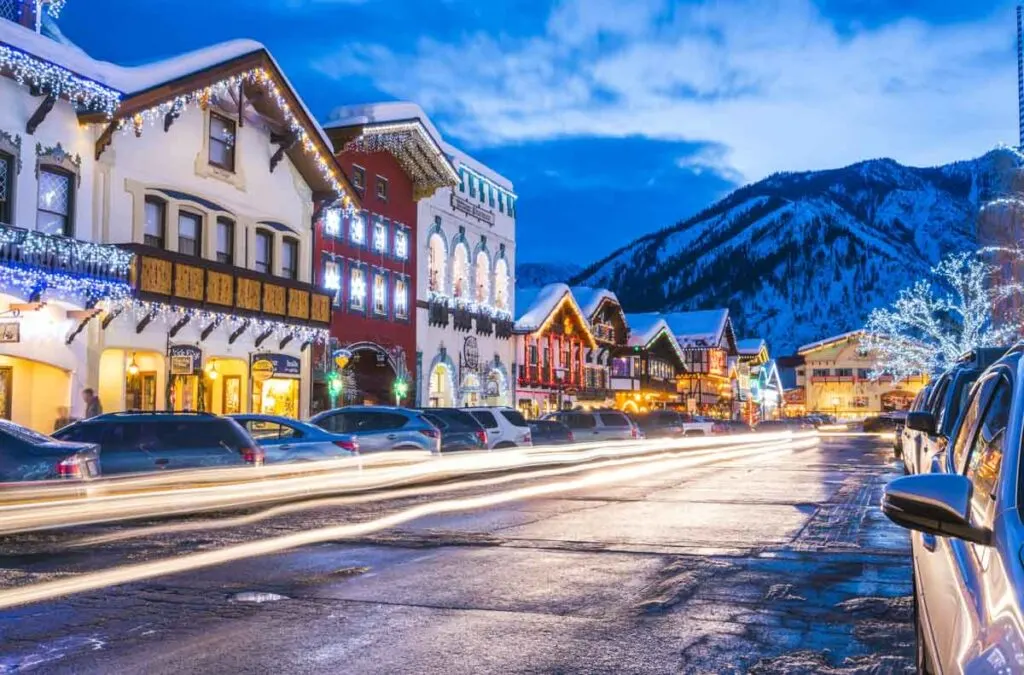 Leavenworth with its lighting decorations during Christmas