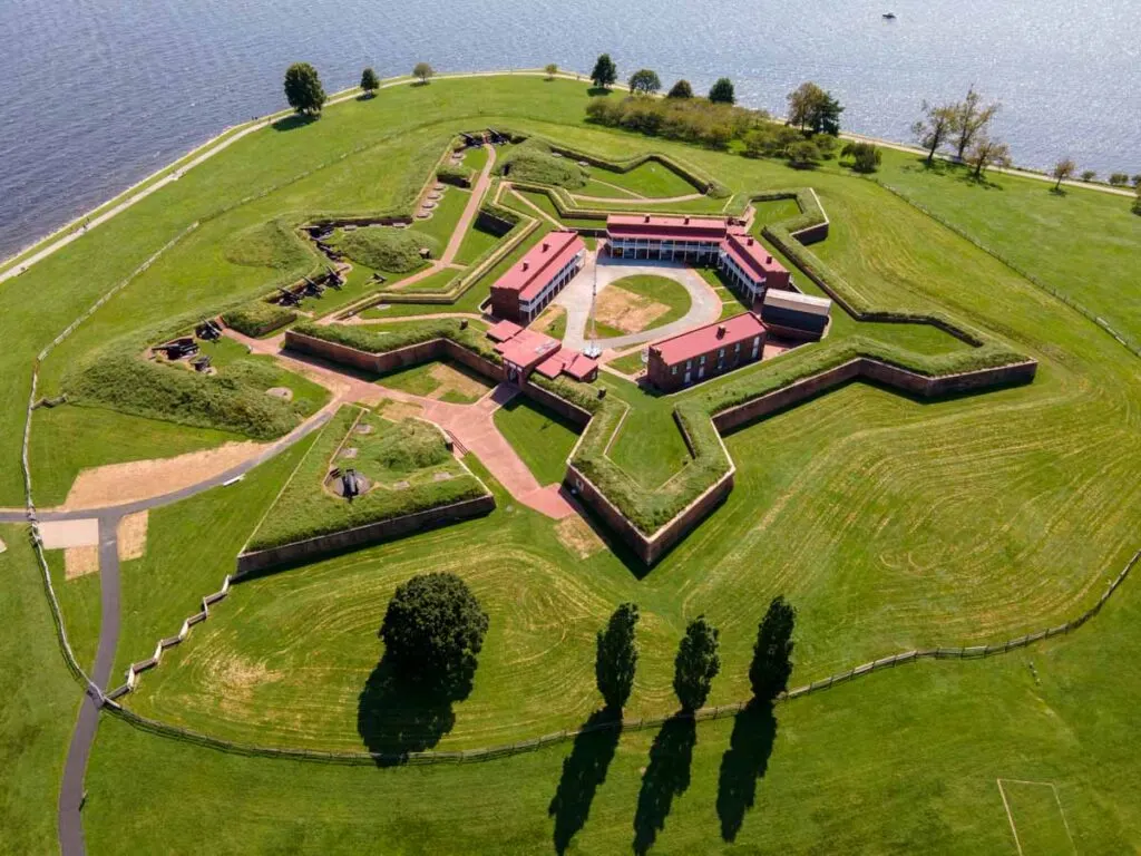 Awesome aerial shot of Fort McHenry in Maryland